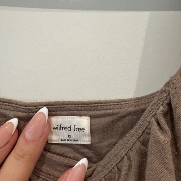 Aritzia Wilfred Free Gathered Orbit Tank Top – Taupe / Size XS - Picture 3 of 3
